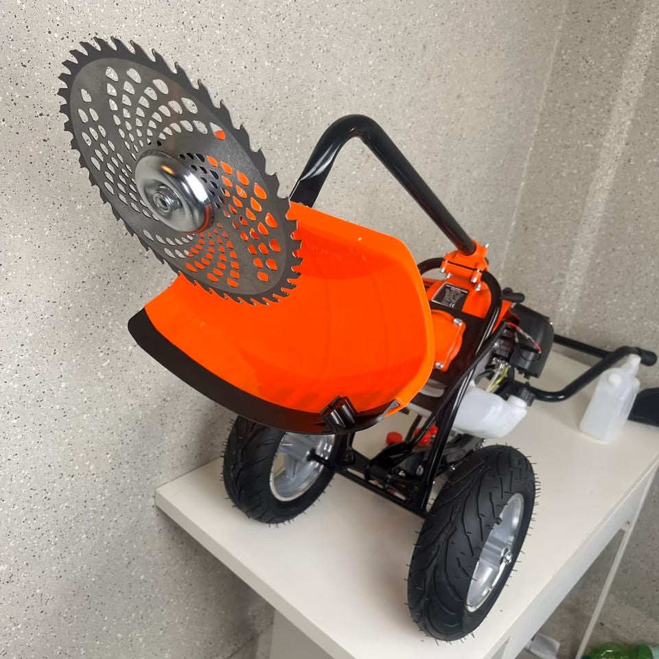 Roçadora a gasolina com rodas Extreme Tools 52cc: desempenho e precisão