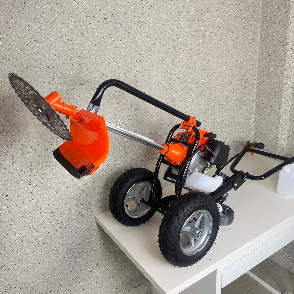 Roçadora a gasolina com rodas Extreme Tools 52cc: desempenho e precisão