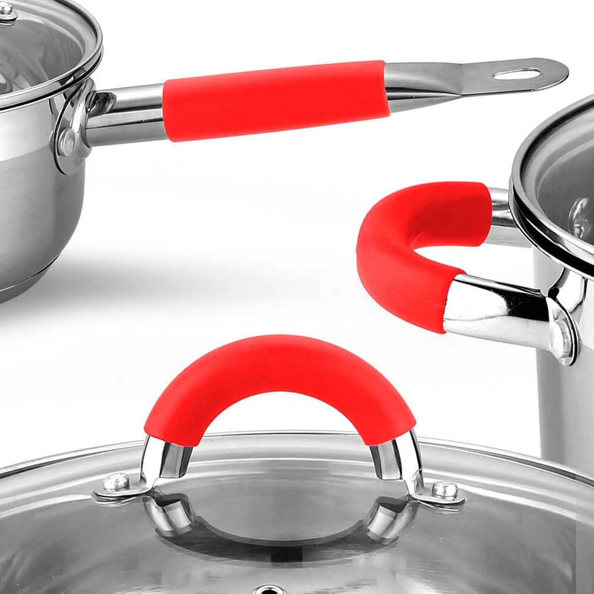 Trem de cozinha premium em aço inoxidável com 12 peças + 2 brindes incluídos