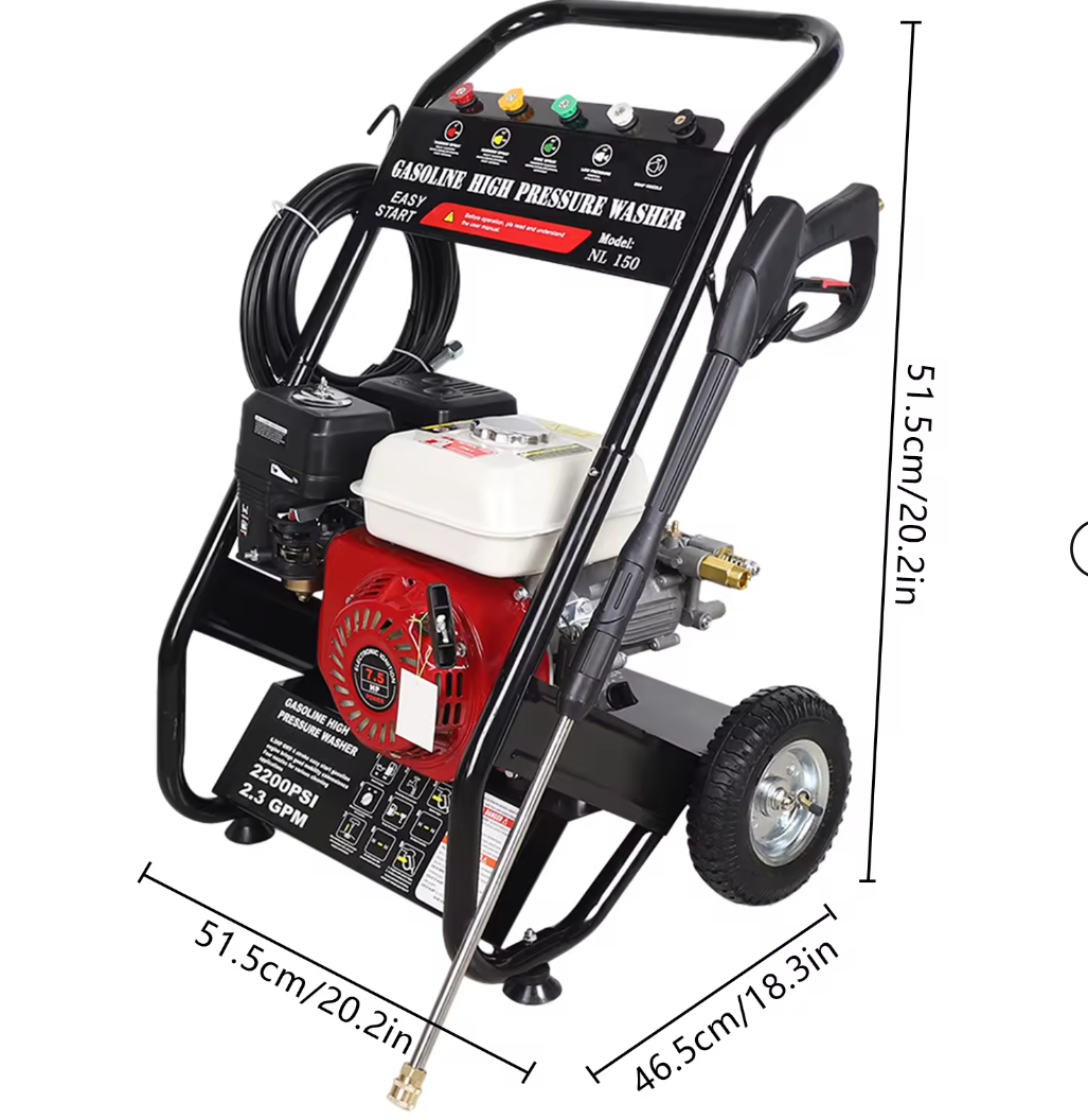 Lavadora de alta pressão a gasolina de 3600 PSI / 250 Bar - Motor a 4 tempos, 5 bicos