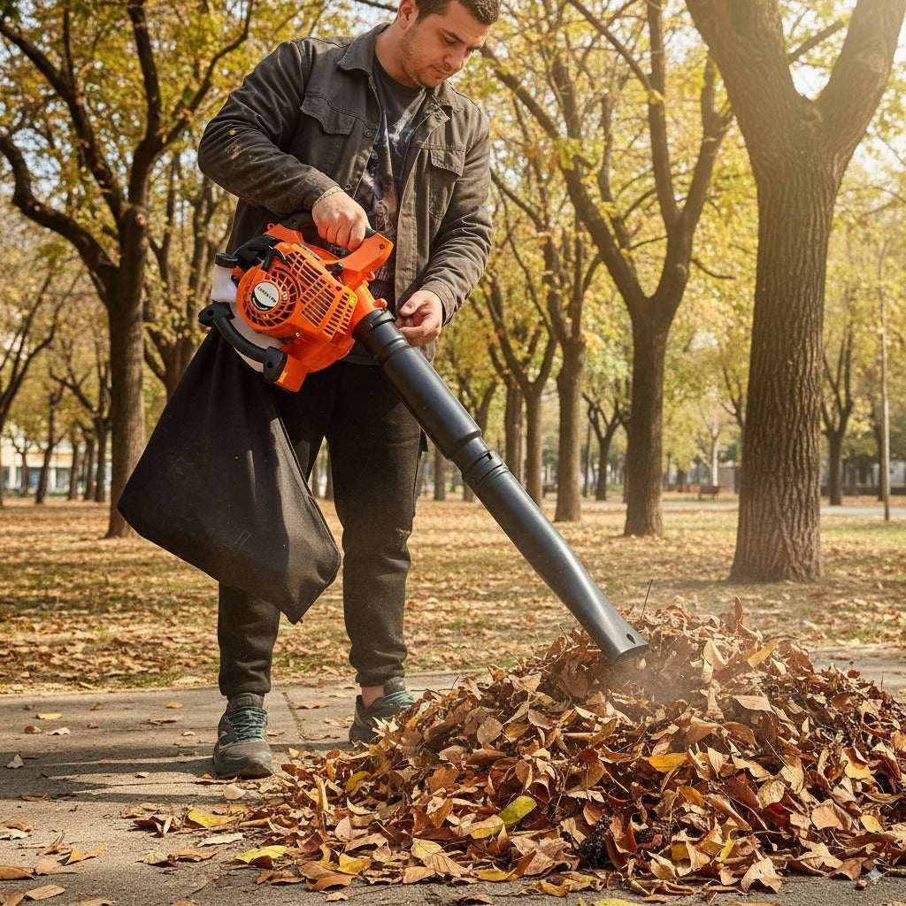 Soprador/Aspirador/Triturador de Folhas a Gasolina 3 em 1 – Modelo Profissional 26cc