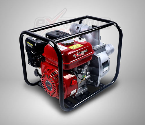 Bomba de água a gasolina de 4 tempos EXTREME TOOLS de 3 polegadas (70 mm) e 6,5 HP (4,8 kW).