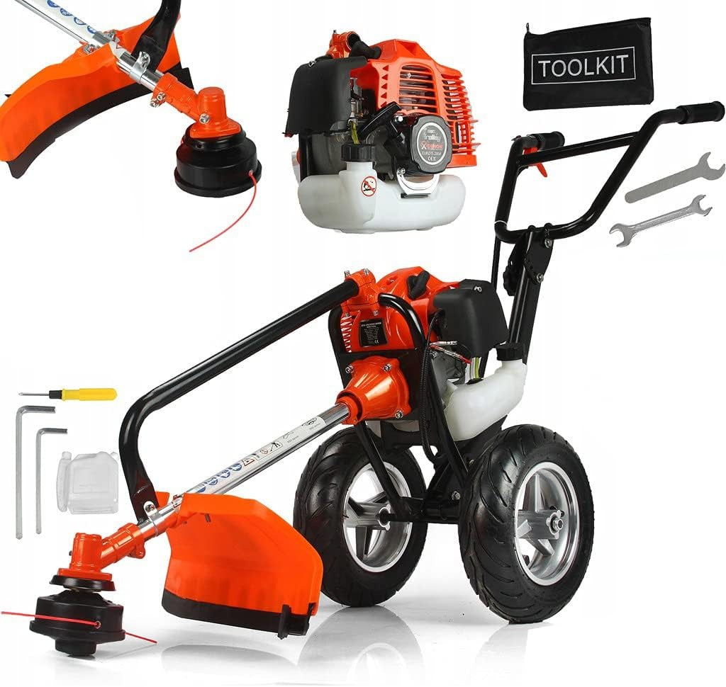 Roçadora a gasolina com rodas Extreme Tools 52cc: desempenho e precisão