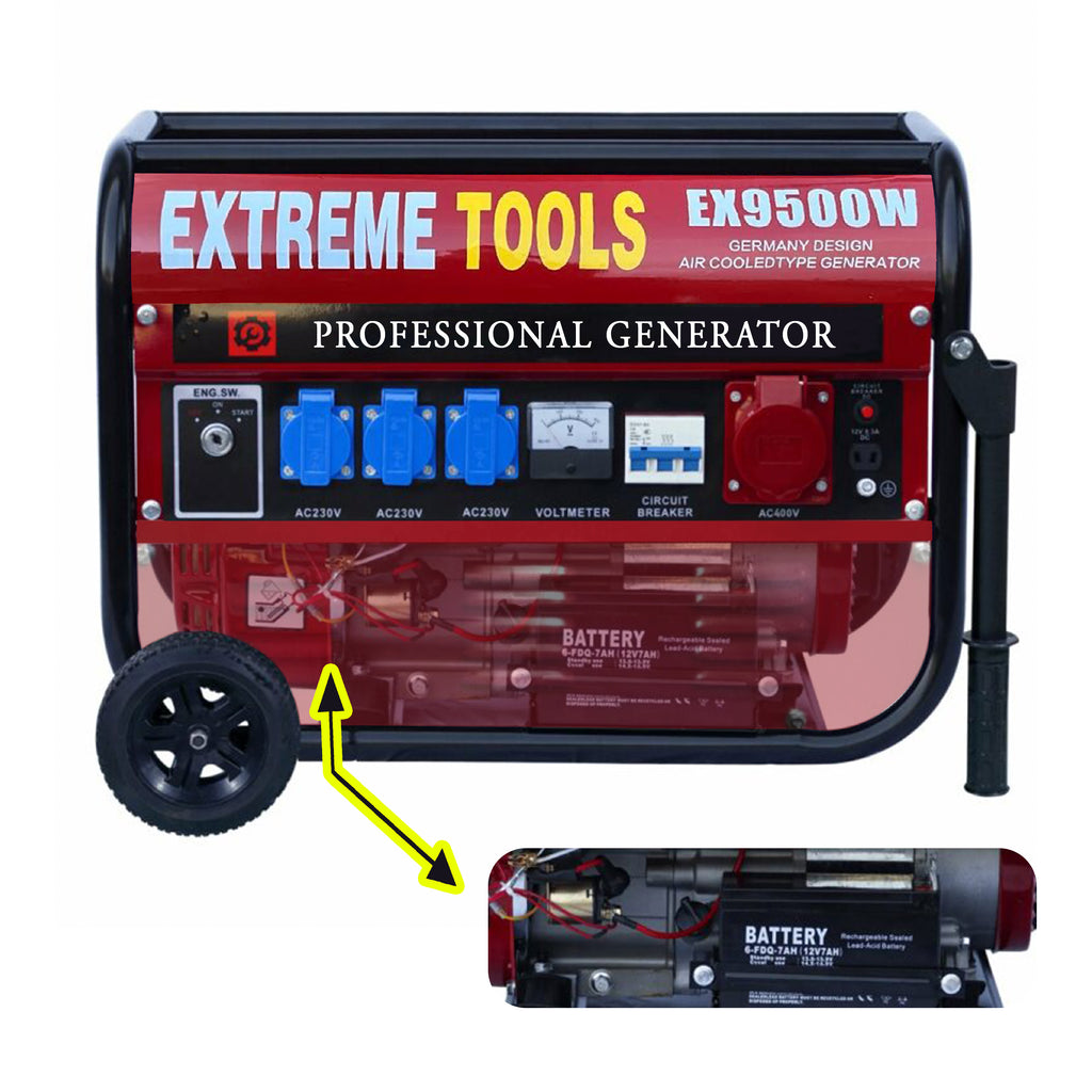 Gerador a gasolina Extreme Tools 9500W, trifásico, 3x230V + 1x400V